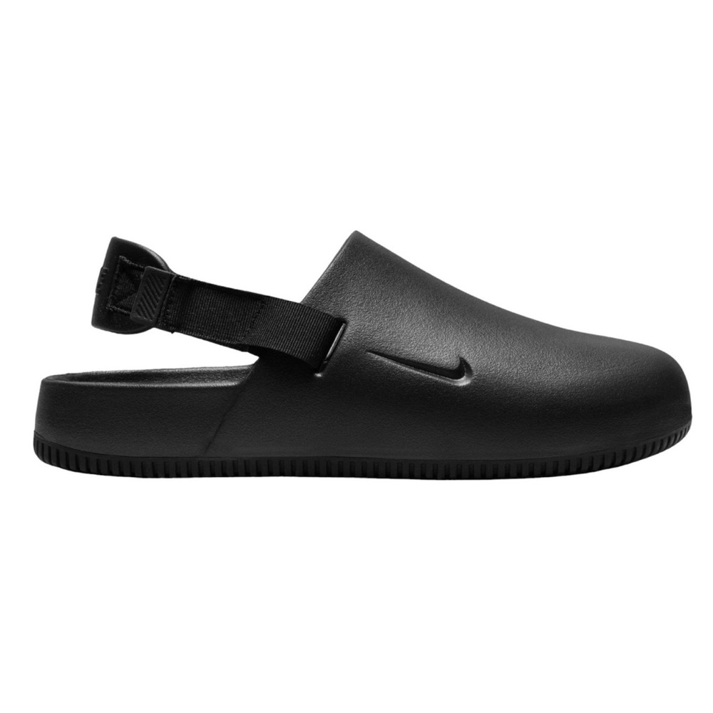 NIKE MENS CALM MULE SLIDES ALL BLACK SLIDES CLOG BLACKS SPORT JET